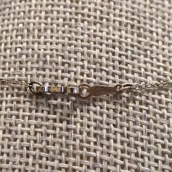 Vintage Sterling Silver Double Heart Choker Necklace - Picture 2 of 4